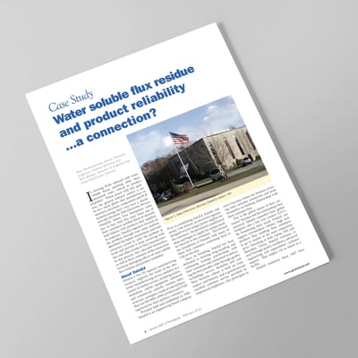 Case Study Water soluble flux residue and product reliability a connection