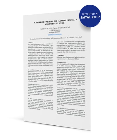 PCB Surface Finishes & the Cleaning Process - A compatibility Study